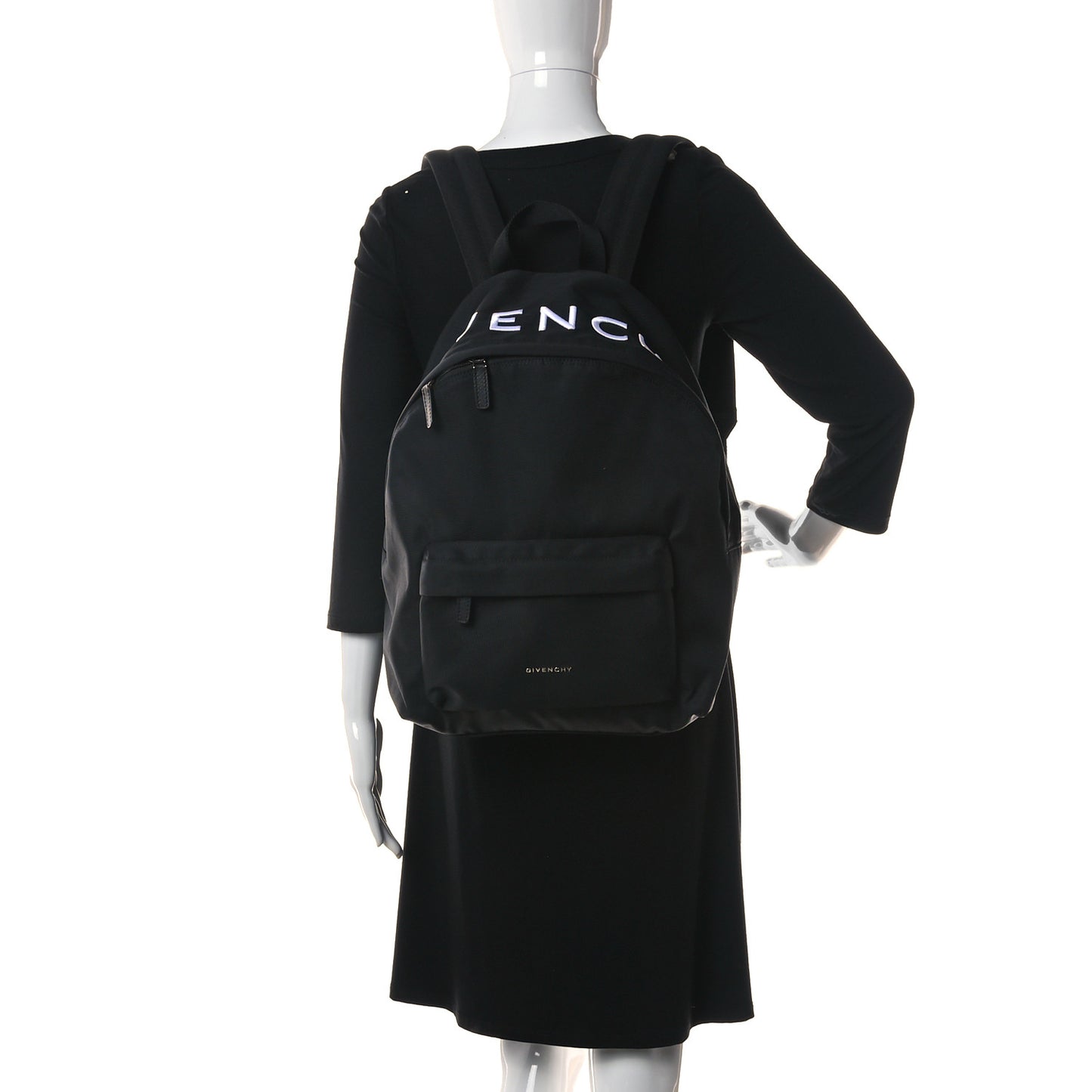 Nylon Essential Backpack Black White