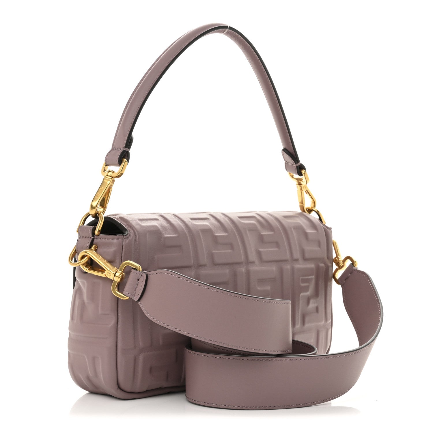 Fendi Nappa FF 1974 Embossed Baguette Mauve 1741807 – FASHIONPHILE