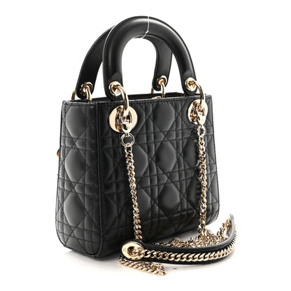Christian Dior Lambskin Cannage Mini Lady Dior Black 3 of 9