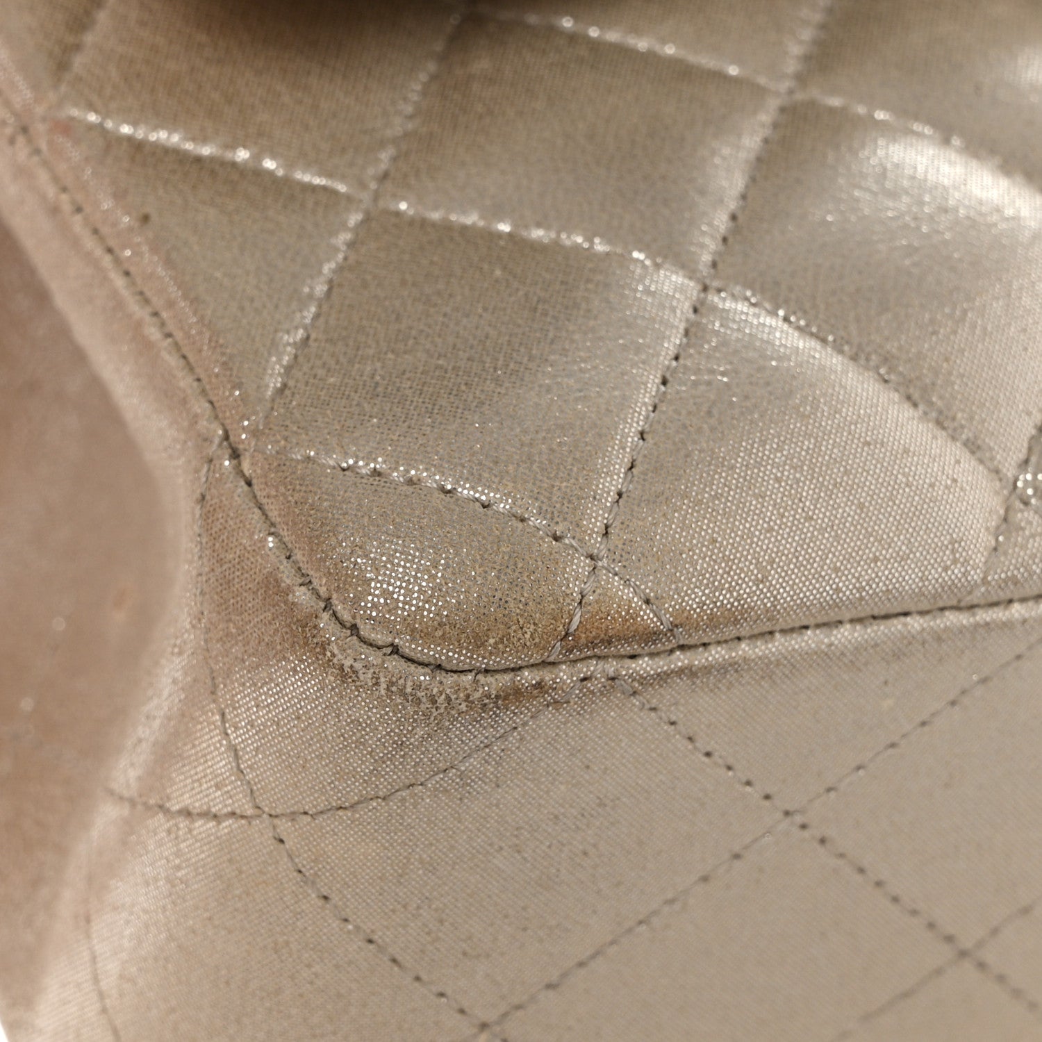 Chanel Iridescent Calfskin Quilted Medium Double Flap Light Gold 11 of 12