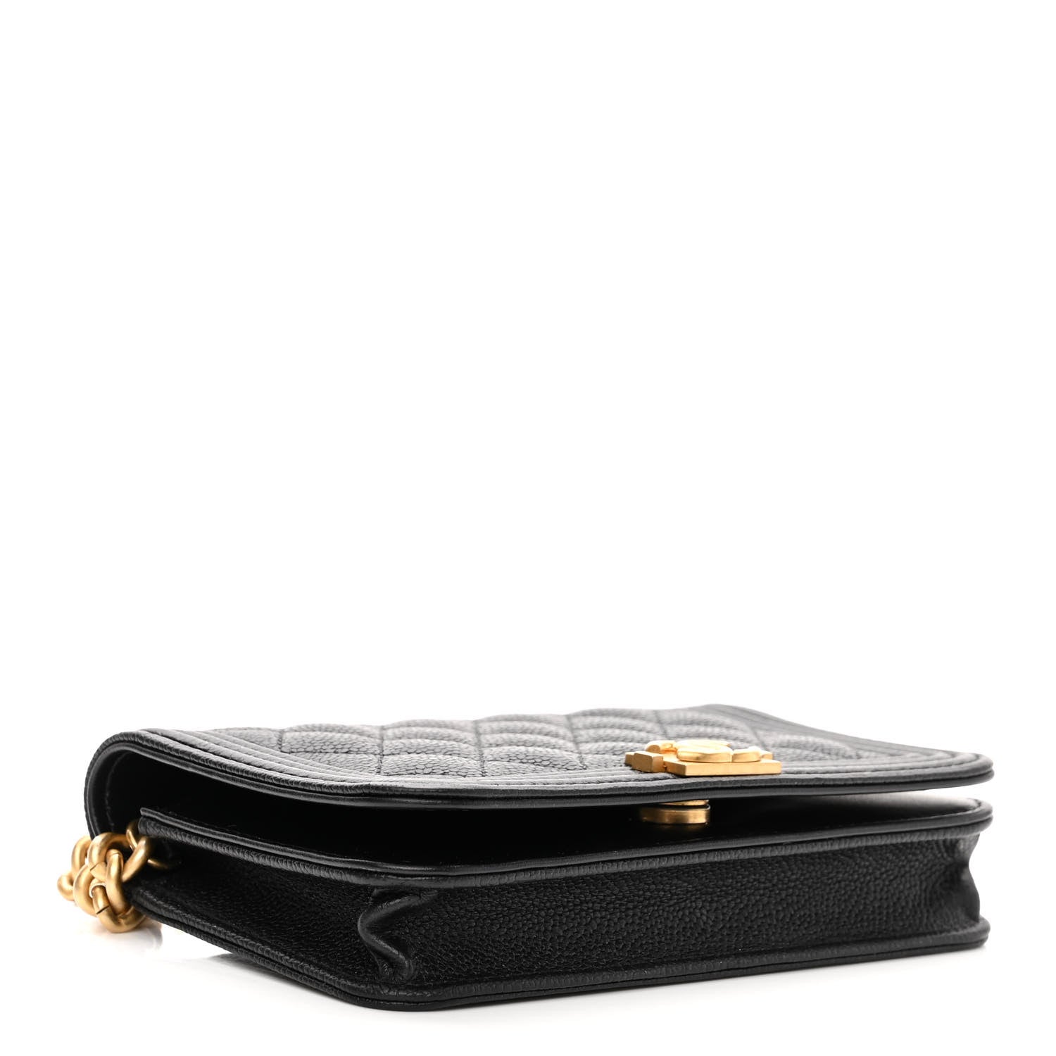 Chanel Caviar Quilted Boy Clutch With Chain Black 4 of 13