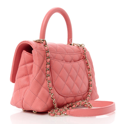 Chanel Caviar Quilted Mini Coco Handle Flap Pink 3 of 11