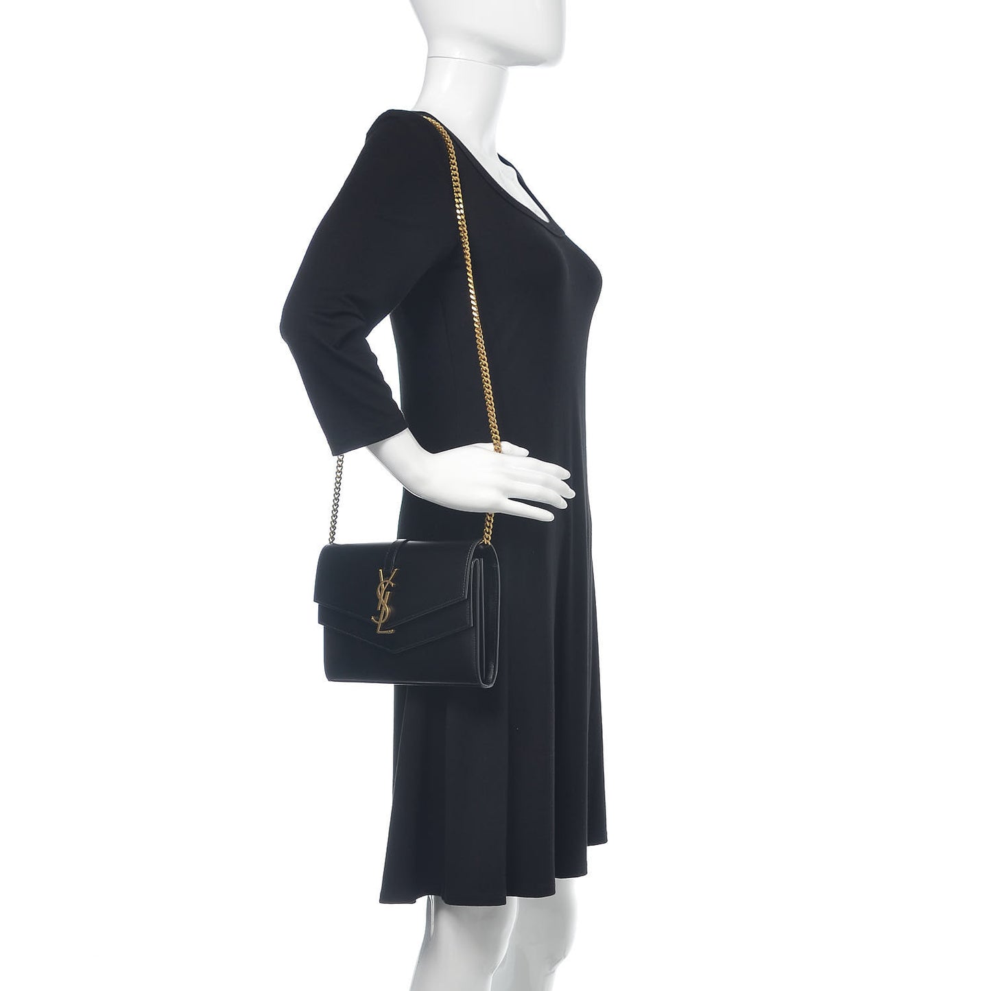 Smooth Calfskin Monogram Sulpice Chain Wallet Black