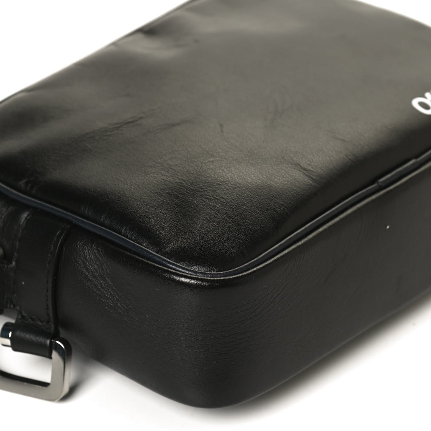 Calfskin Logo Crossbody Bag Black