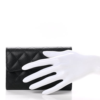 Chanel Caviar Quilted Medium Flap Wallet Black 2 of 9