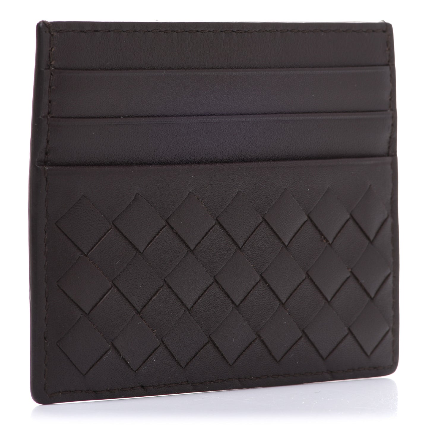 Nappa Intrecciato Card Holder Coffee