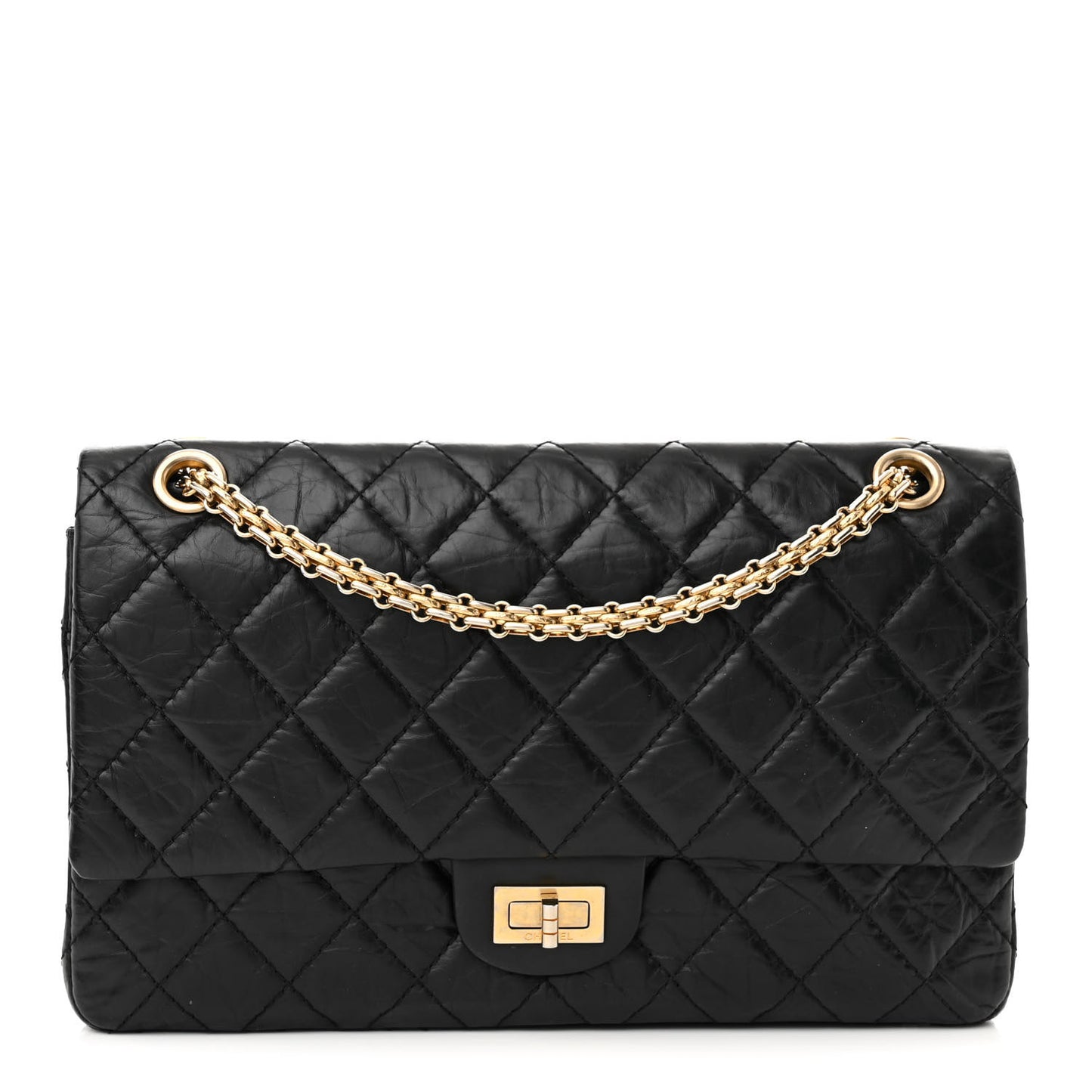 Aged Calfskin Quilted 50th Anniversary 2.55 Reissue 226 Flap Black