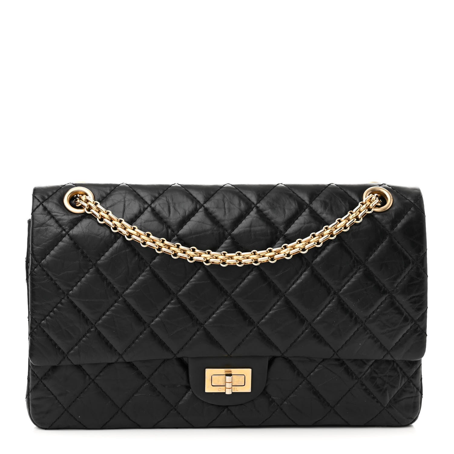 Chanel Aged Calfskin Quilted 50th Anniversary 2.55 Reissue 226 Flap Black 1 of 13