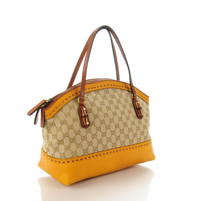 Gucci Monogram Laidback Crafty Dome Satchel Yellow 3 of 7
