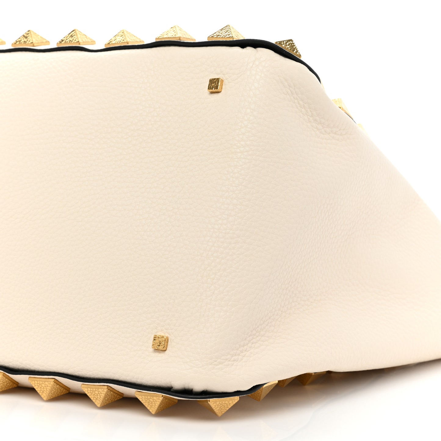Grained Calfskin Roman Stud Tote Light Ivory
