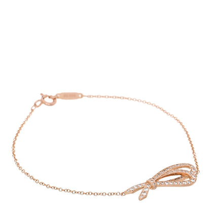 Tiffany 18K Rose Gold Diamond Bow Bracelet 1 of 4