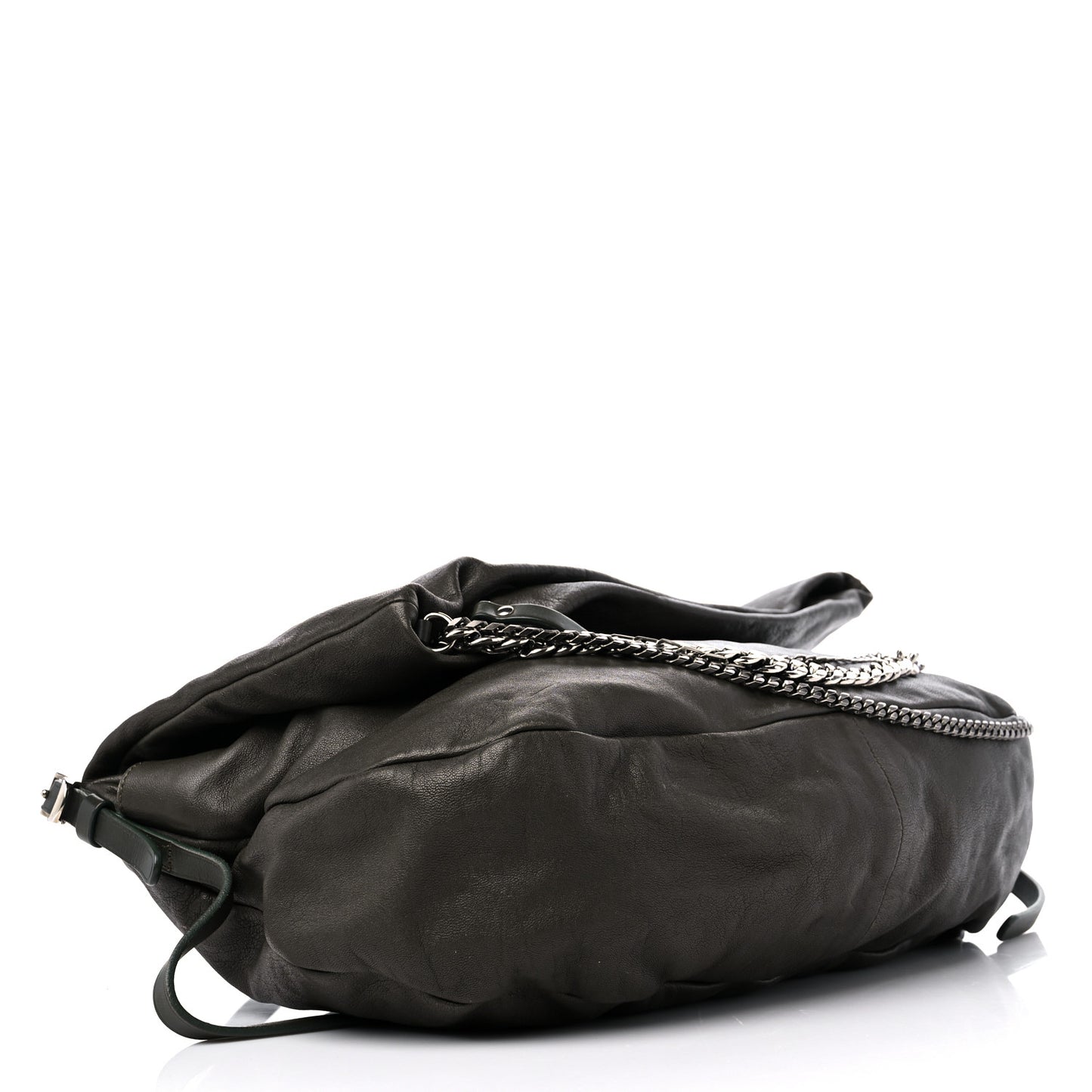 Soft Vachetta Small Biker Saddle Chain Satchel Green