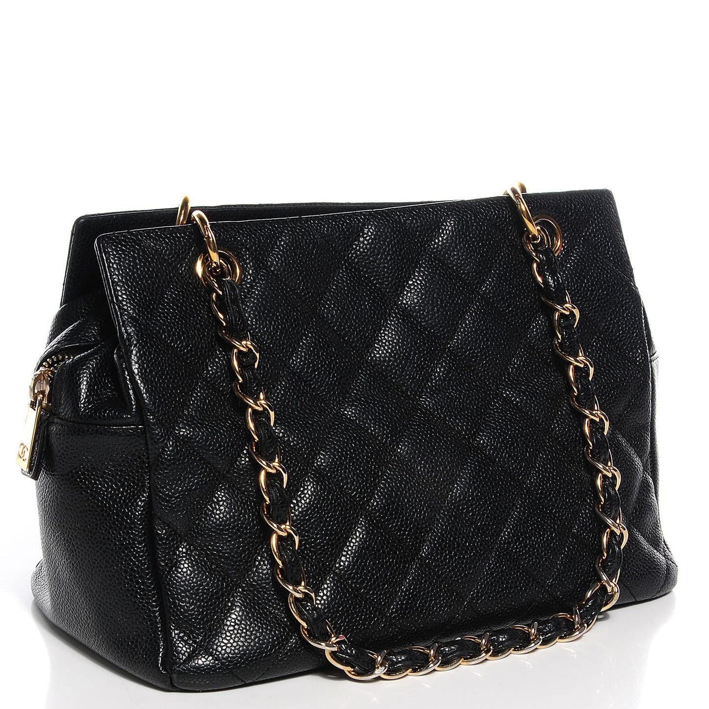 Caviar Quilted Petit Timeless Tote PTT Black
