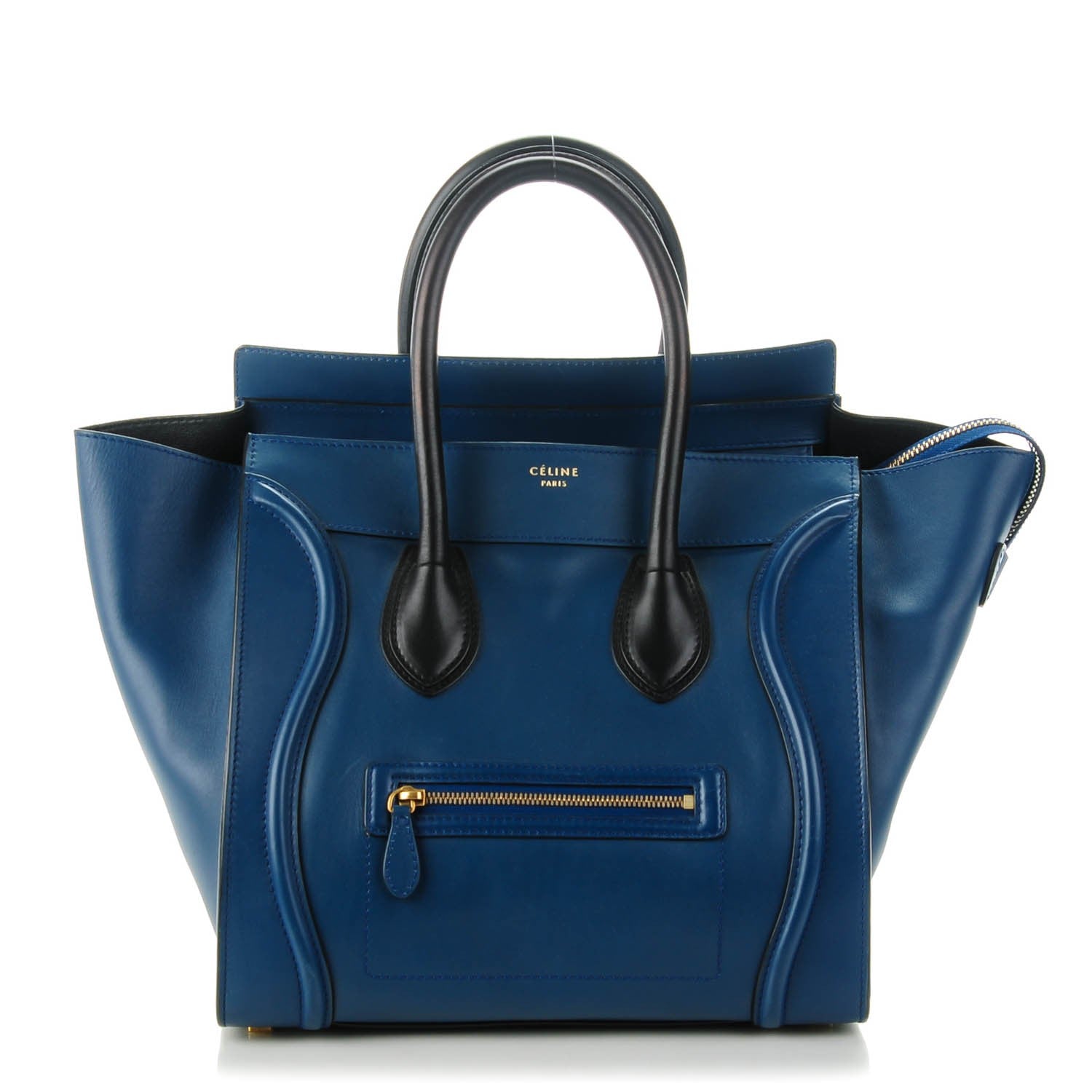 Celine Smooth Calfskin Mini Bi-Color Luggage Ocean Blue 1 of 7