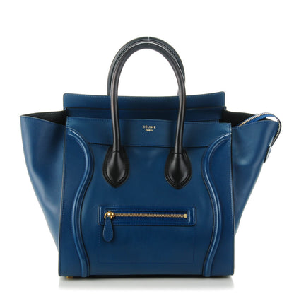 Celine Smooth Calfskin Mini Bi-Color Luggage Ocean Blue 1 of 7
