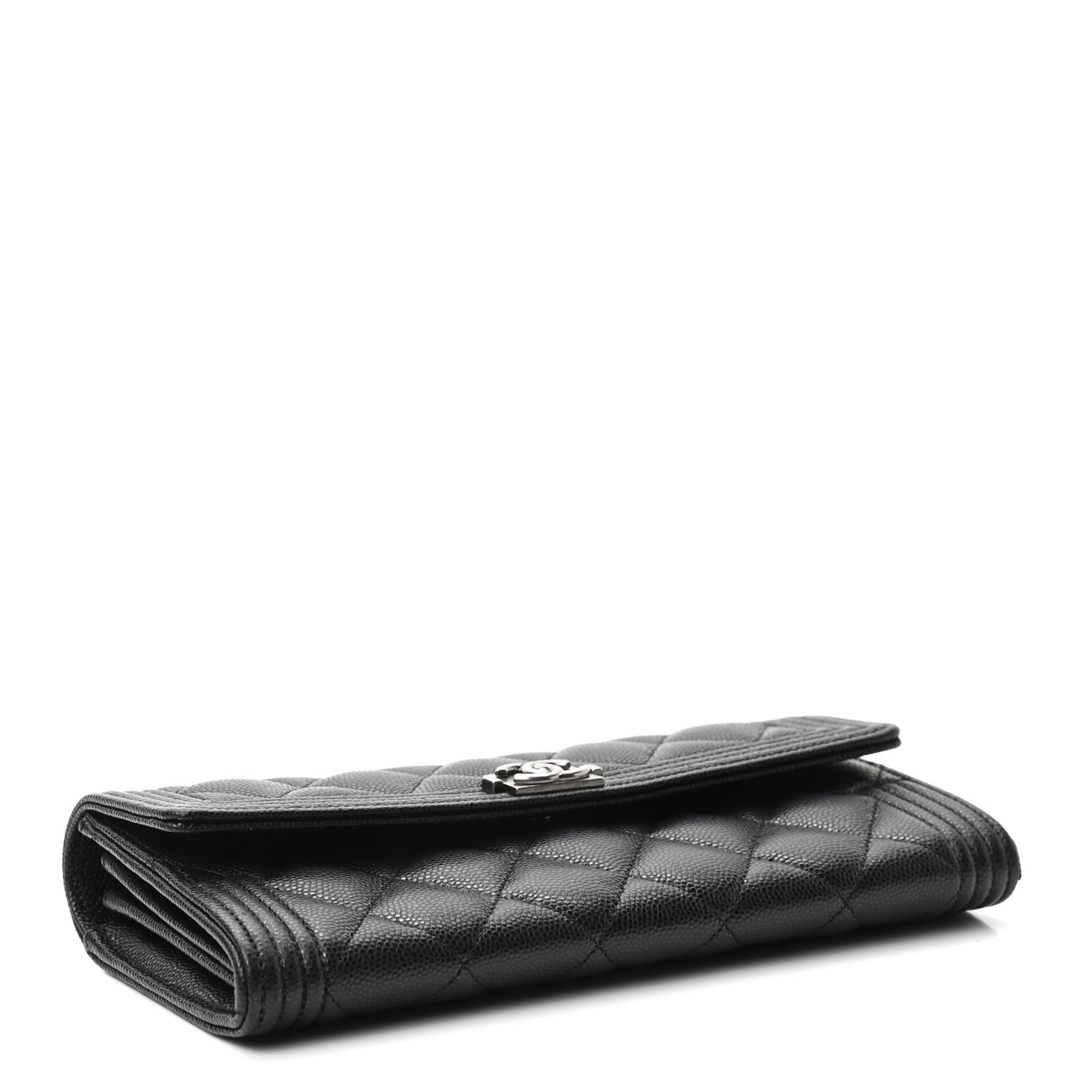 Caviar Quilted Long Boy Flap Wallet Blackaviar Quilted Boy Flap Wallet Black