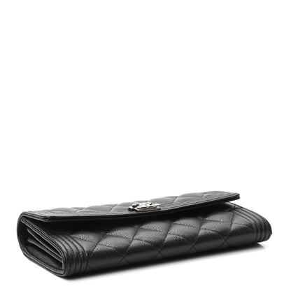 Chanel Caviar Quilted Long Boy Flap Wallet Blackaviar Quilted Boy Flap Wallet Black 4 of 8