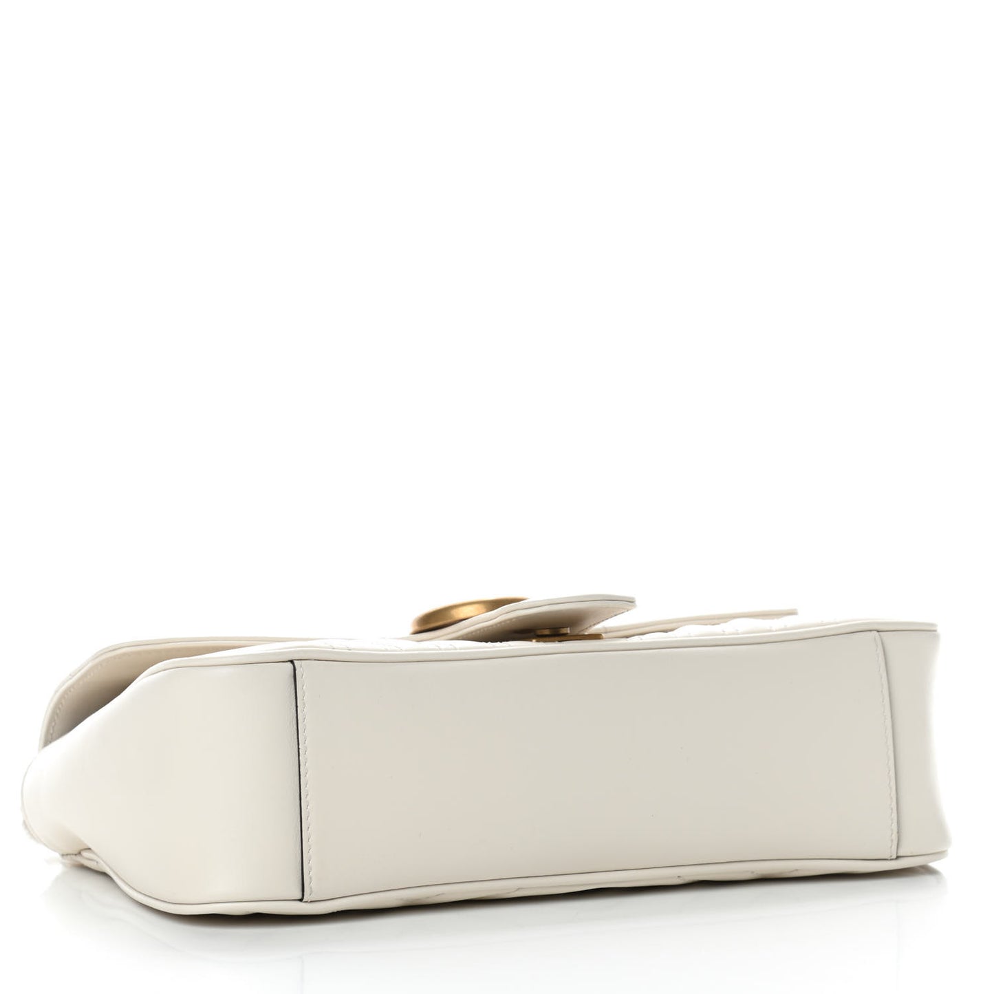 Calfskin Matelasse Small GG Marmont Shoulder Bag White