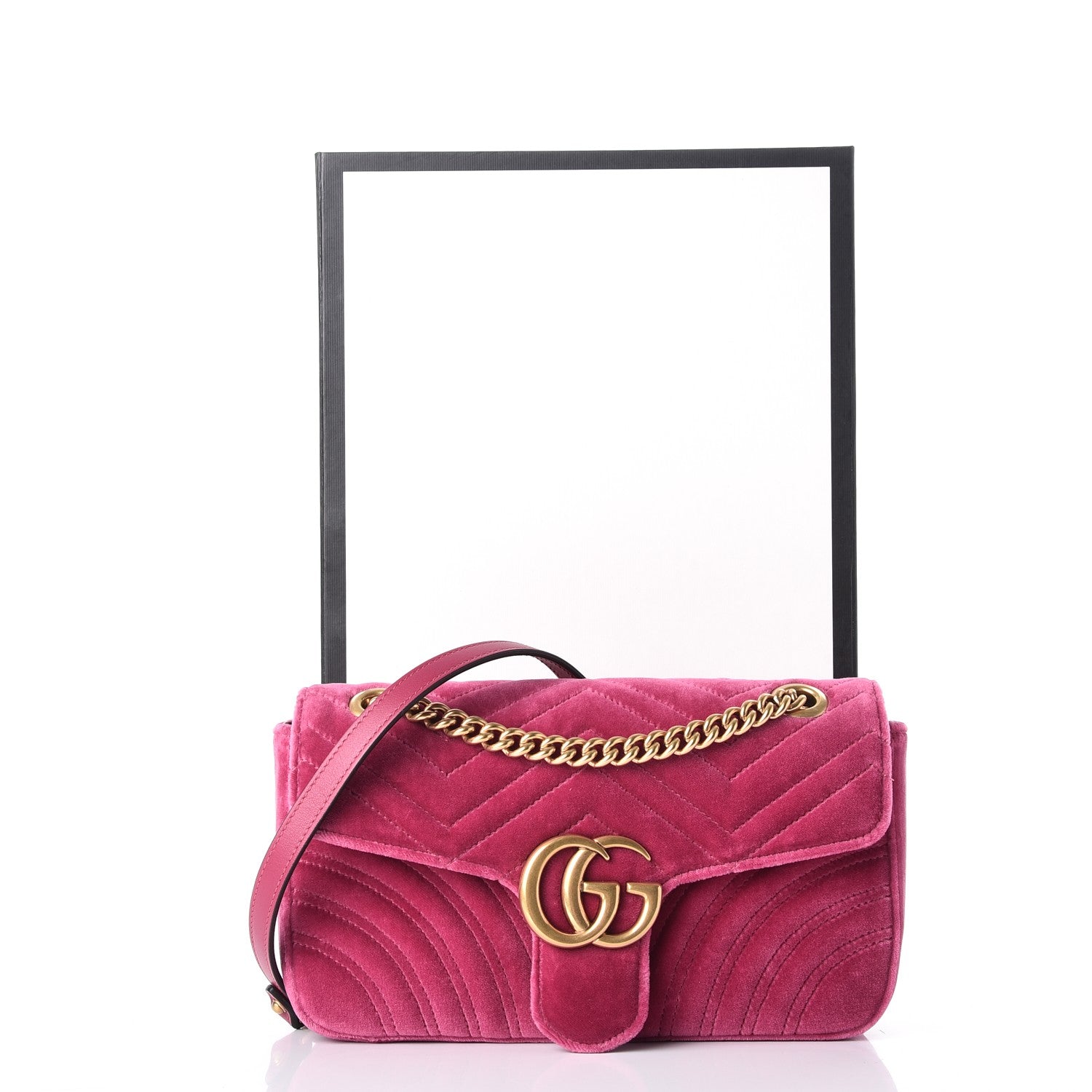 Gucci Velvet Matelasse Small GG Marmont Shoulder Bag Light Raspberry Rose 8 of 8