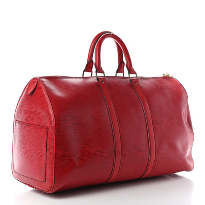 Louis Vuitton Epi Keepall 45 Castillan Red 4 of 12