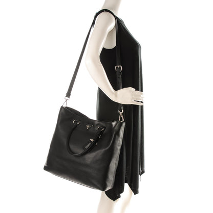Prada Vitello Daino Tote Nero Black 2 of 8