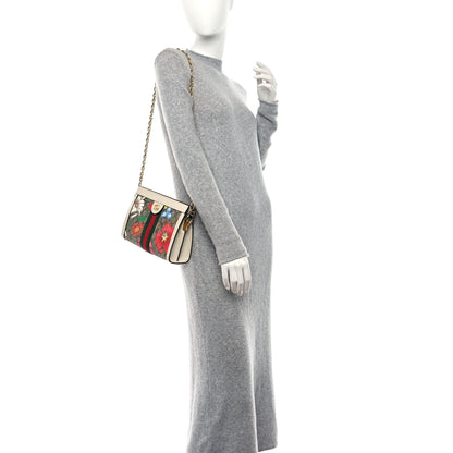 Gucci GG Supreme Monogram Flora Web Small Ophidia Chain Shoulder Bag White 2 of 10