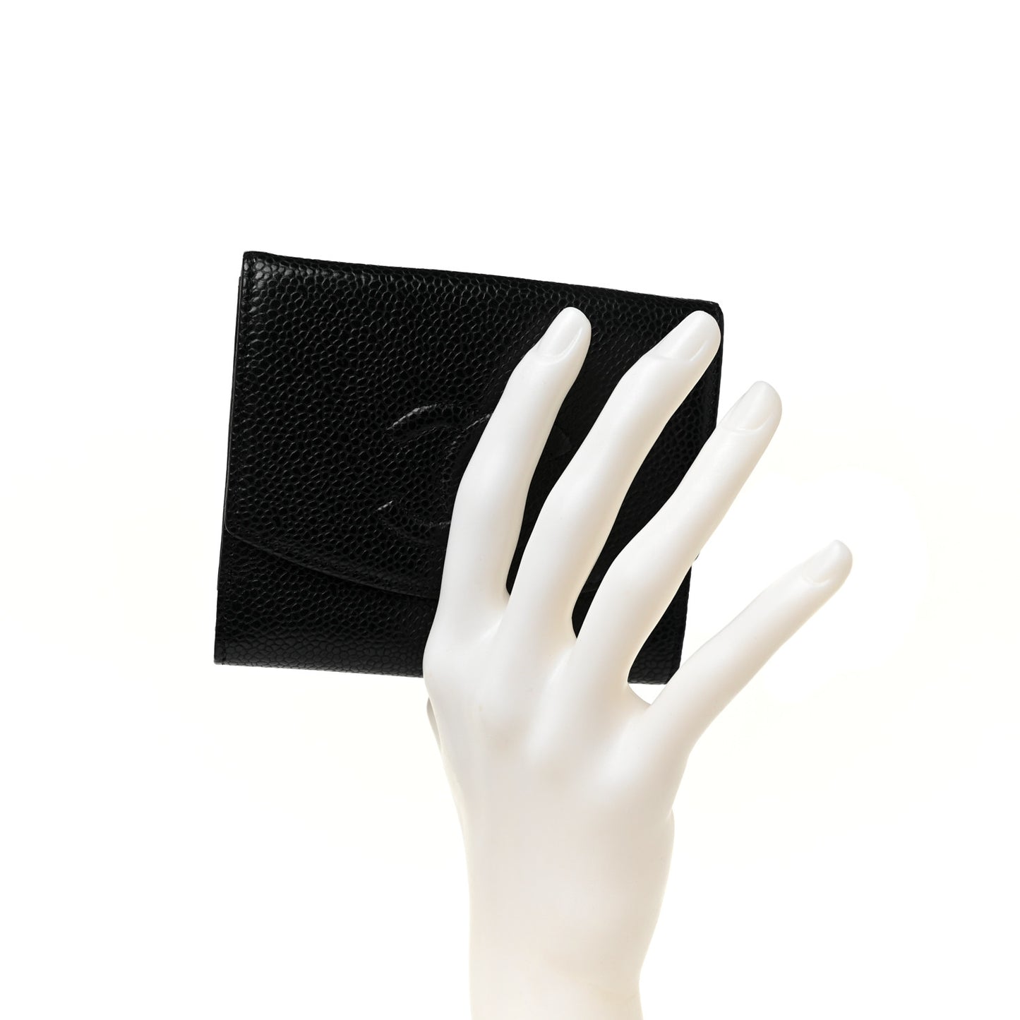 Caviar Timeless CC Compact French Wallet Black