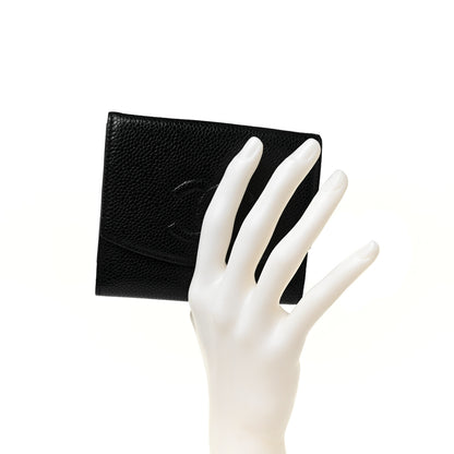Chanel Caviar Timeless CC Compact French Wallet Black 2 of 10