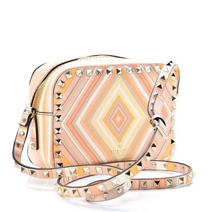 Valentino Garavani Vitello Native Couture 1975 Rockstud Camera Crossbody Bag Orange Multicolor 3 of 10