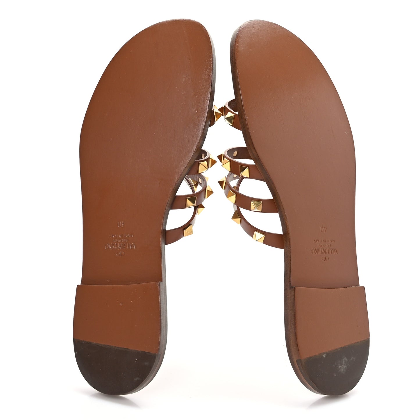 Calfskin Rockstud Flair Flat Thong Sandals 40 Selleria