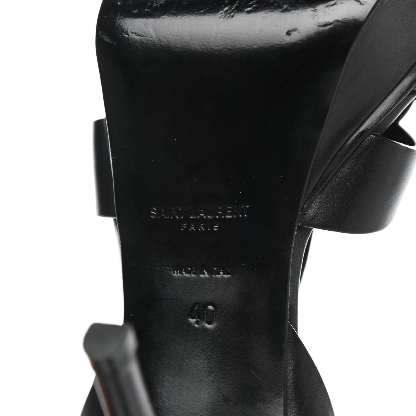 Calfskin Tribute 75 Platform Sandals 40 Black