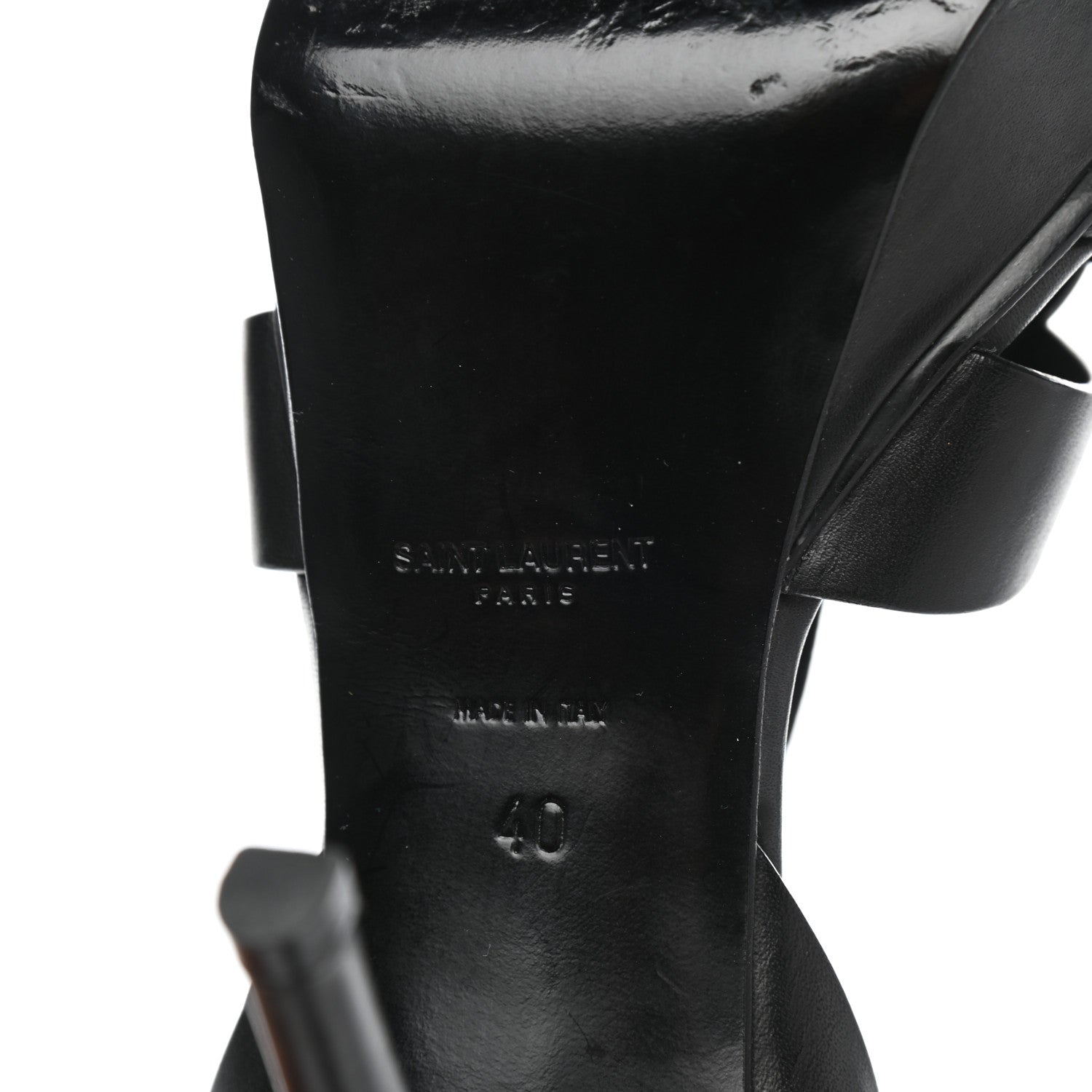 Saint Laurent Calfskin Tribute 75 Platform Sandals 40 Black 7 of 8