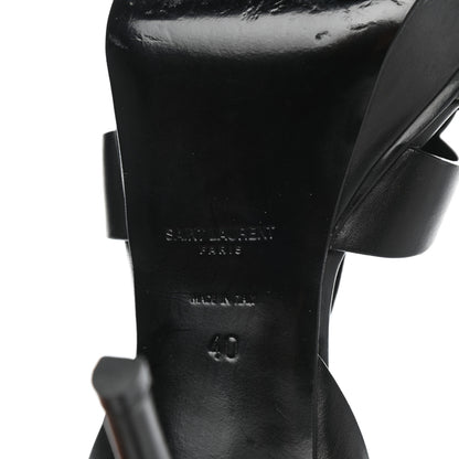 Saint Laurent Calfskin Tribute 75 Platform Sandals 40 Black 7 of 8