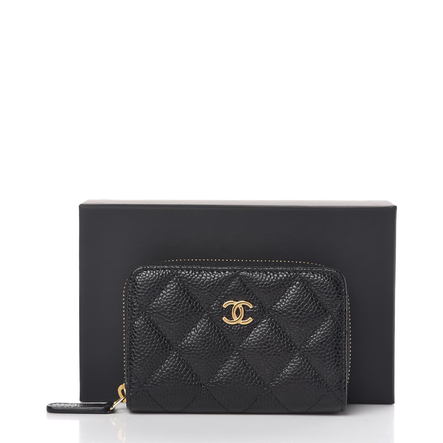 Chanel Caviar Quilted Zip Coin Purse Black 10 of 10