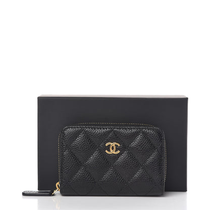Chanel Caviar Quilted Zip Coin Purse Black 10 of 10