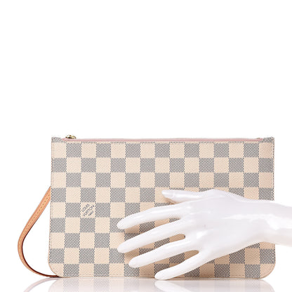 Louis Vuitton Damier Azur Neverfull MM GM Pochette Rose Ballerine 2 of 7