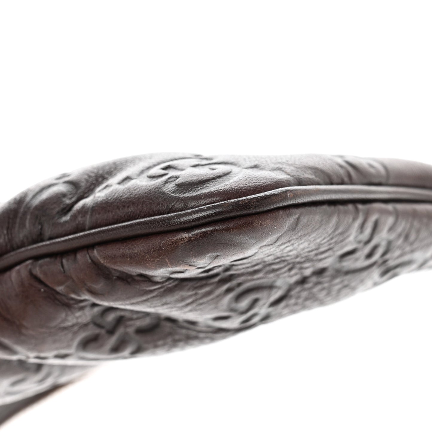 Guccissima Signature New Britt Wristlet Chocolate