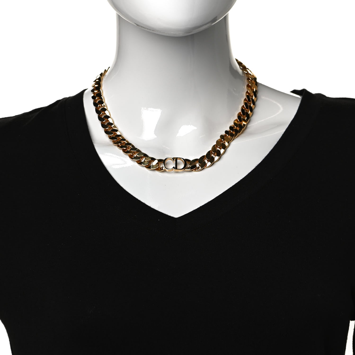 Christian Dior Metal Danseuse Etoile Chain Choker Necklace Gold 2 of 5