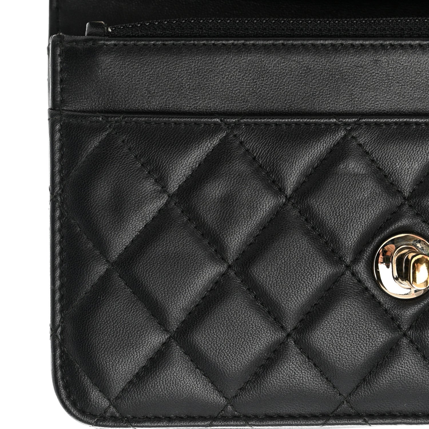 Chanel Lambskin Quilted Trendy CC Wallet On Chain WOC Black 15 of 16