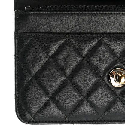 Chanel Lambskin Quilted Trendy CC Wallet On Chain WOC Black 15 of 16