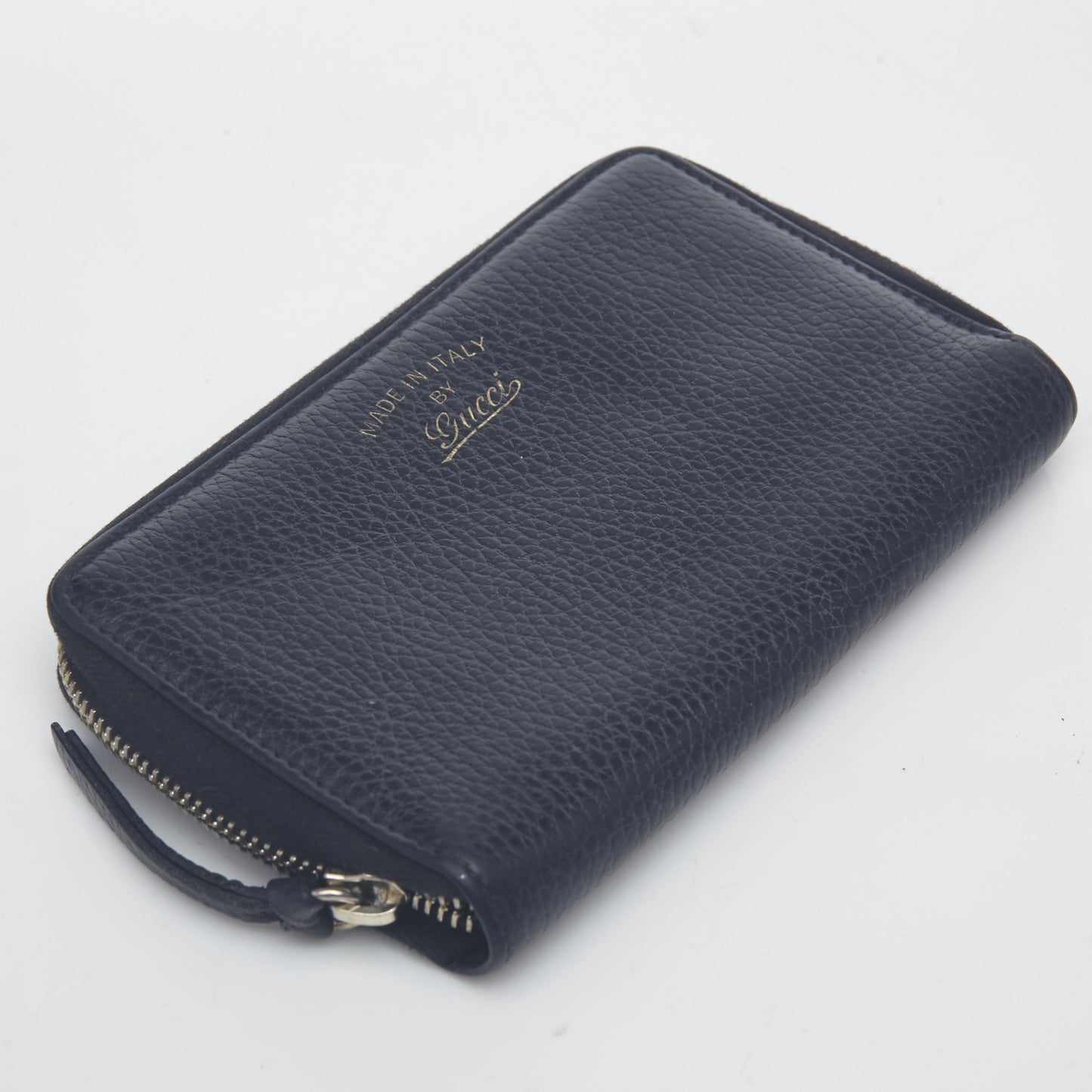 Dollar Calfskin Medium Swing Zip Around Wallet Blue