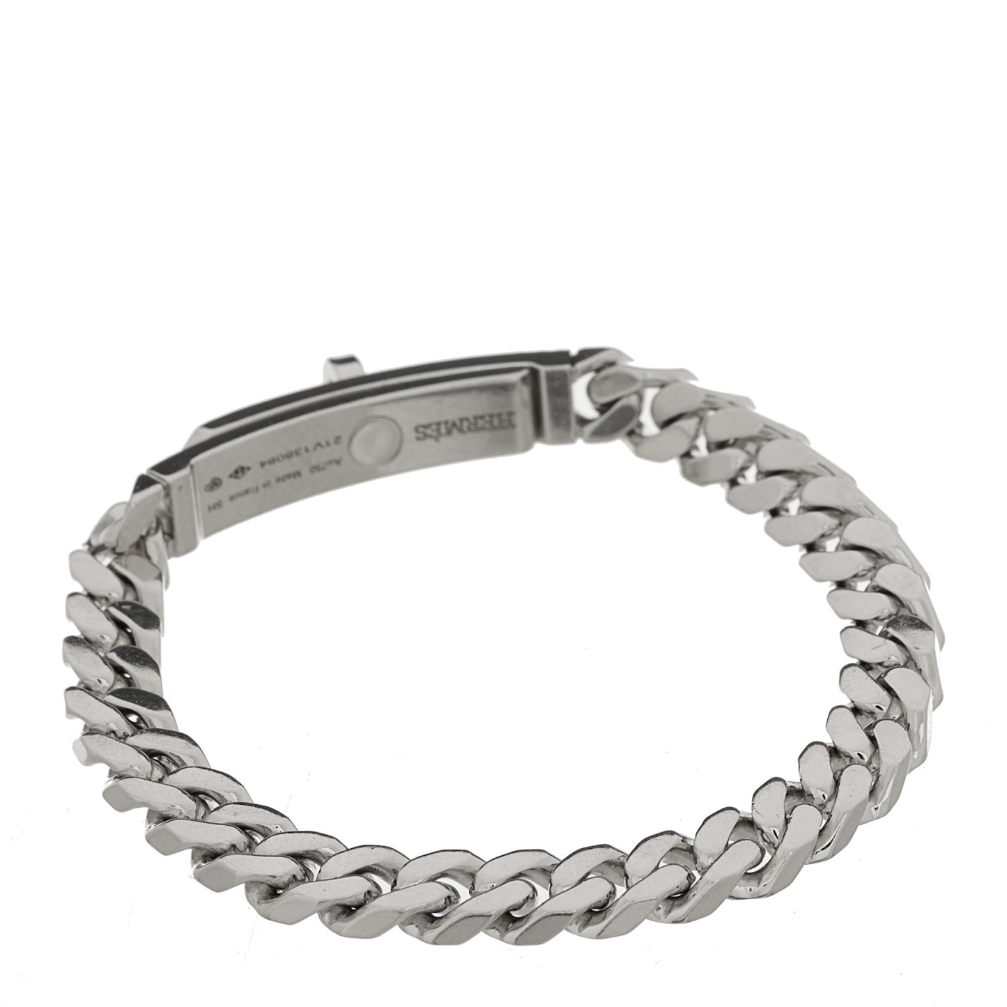 18K White Gold Diamond TPM Kelly Gourmette Bracelet SH