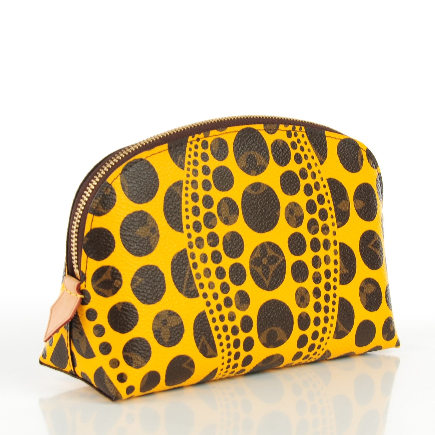 Louis Vuitton Monogram Kusama Pumpkin Dots Cosmetic Pouch Yellow 3 of 7