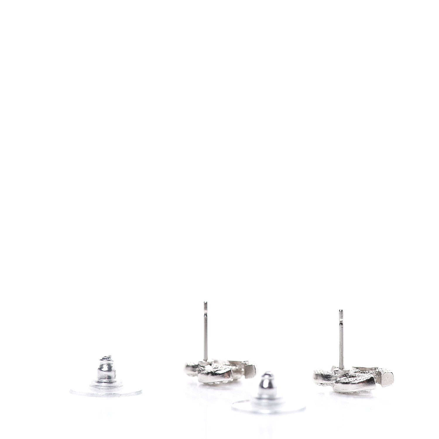 Chanel Crystal Mini Timeless CC Earrings Silver 3 of 5