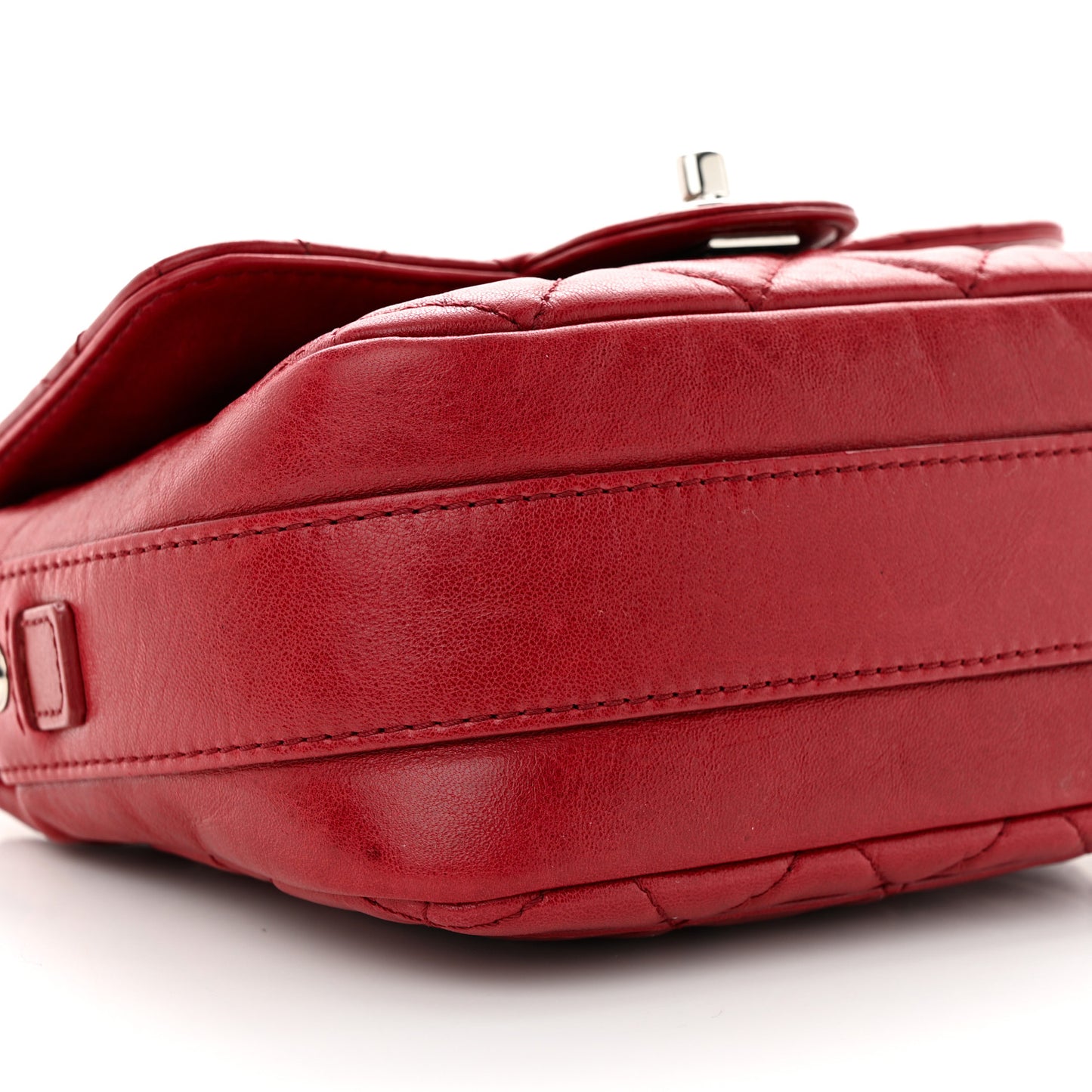 Lambskin Quilted Messenger Bag Red