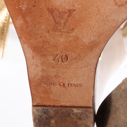 Louis Vuitton Mother of Pearl Wedge Sandals 40 6 of 8