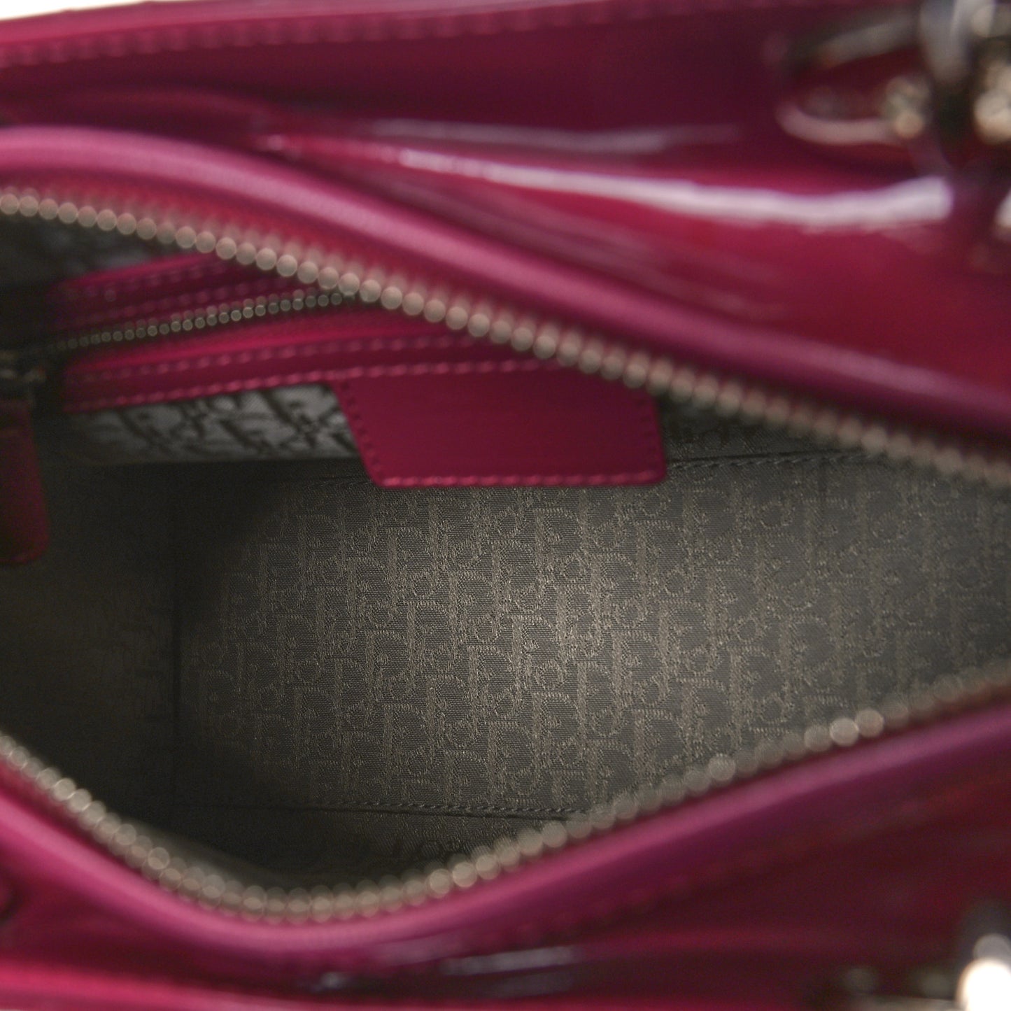 Patent Cannage Medium Lady Dior Dark Pink
