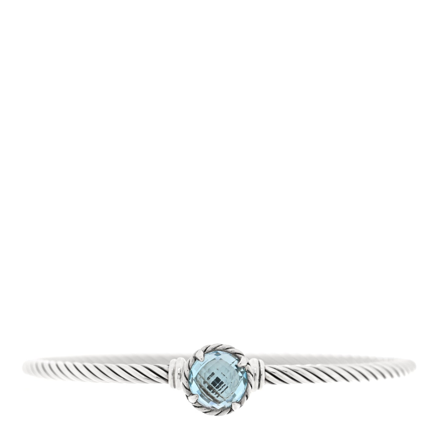 Sterling Silver Blue Topaz 3mm Chatelaine Bracelet