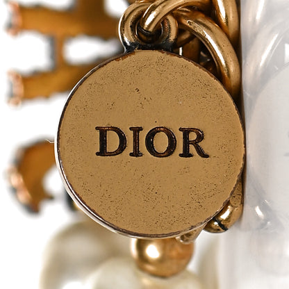 Christian Dior Metal Pearl Crystal J'Adior Choker Necklace Antique Gold 5 of 5