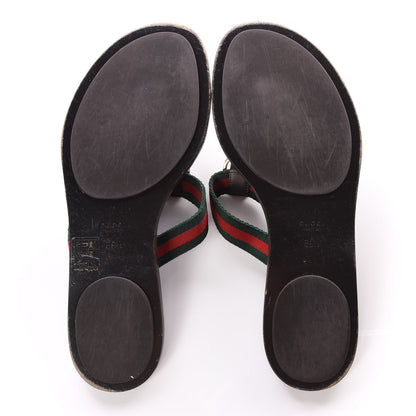 Gucci Nylon Guccissima Web Womens Thong Sandals 39.5 Green Red Cocoa 6 of 8